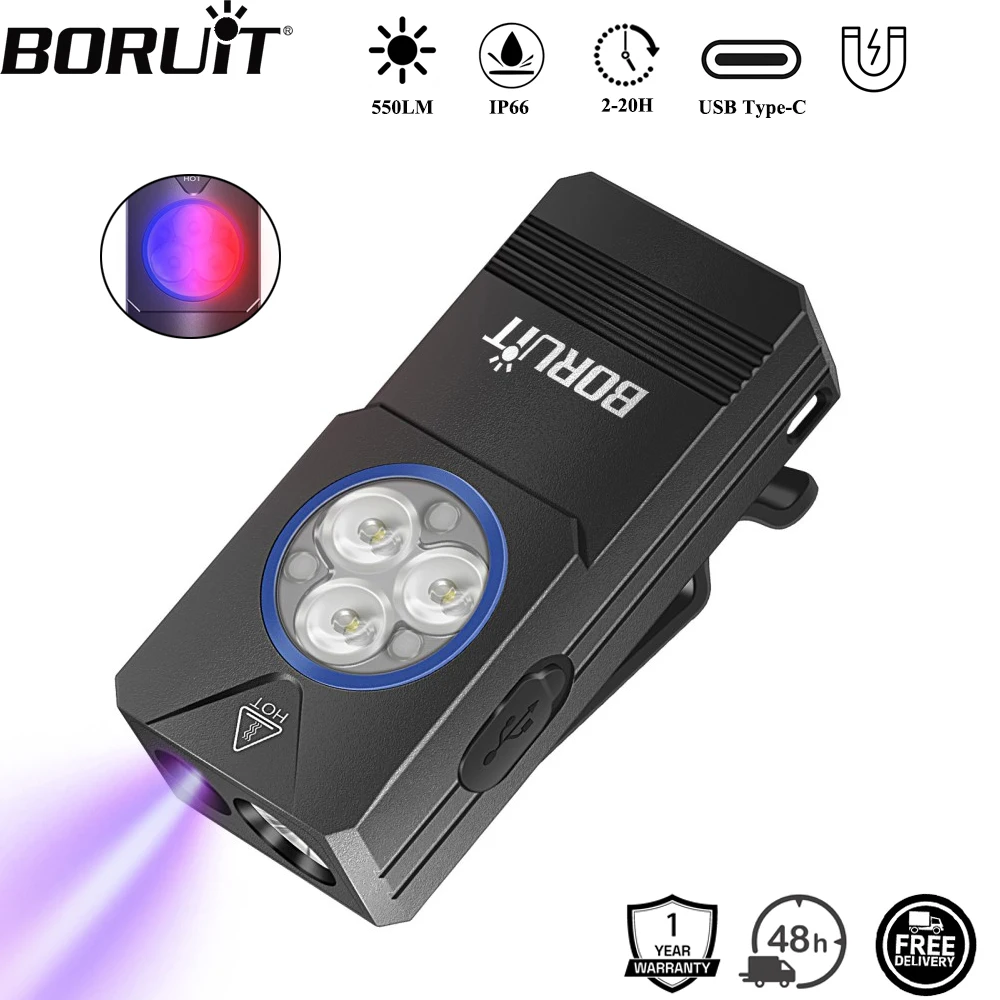 Fishing Light - BORUiT EV30 550LM porte-clés EDC lampe