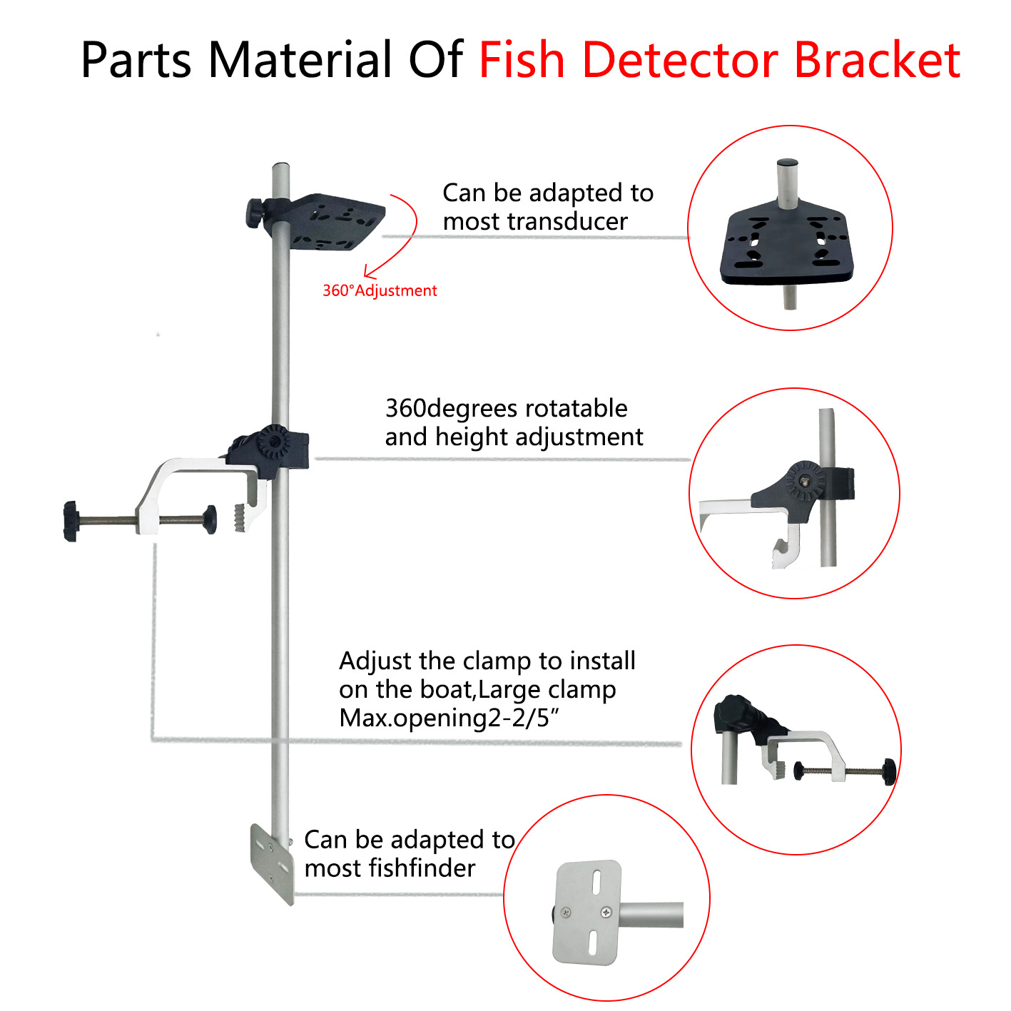 Support universel en aluminium - Fish Finder avis et prix